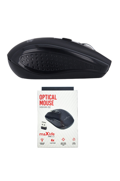 MaxLife Naturals Mouse wireless Maxlife Home Office MXHM-02, 800/1200/1600 DPI, 6 butoane, dimensiuni 98 x 58 x 35 mm