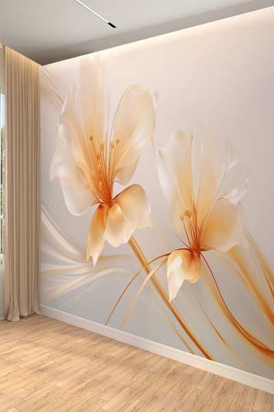 dreamwall 3D Işıltılı Çiçek Desenli Tekstil Duvar Kağıdı