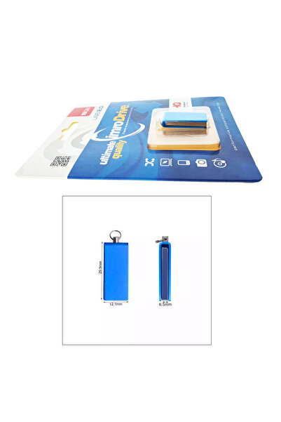 Imro Edge 16GB USB 2.0 flash drive, with rotating cap, compact design, blue