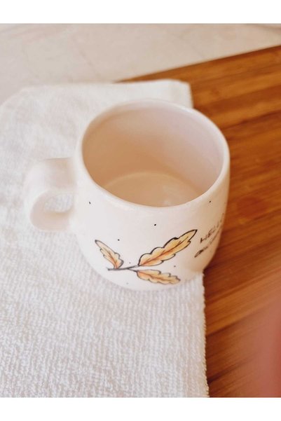 ÖZLEMKAYMAZ Ceramic Autumn Themed Single Person Tea and Coffee Cup 475 Ml. 11X7 cm