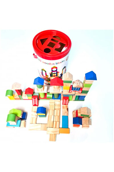 Nurio Wooden Construction Cubes - 100 pieces Montessori -