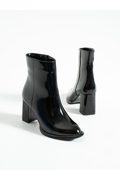 ALEMDAR AYAKKABI NOTTE Siyah Rugan Desenli Kadın Bot