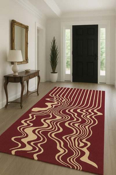 Rugs Modern Halı Διακοσμητικό χαλί MOSSO με ακανόνιστο σχέδιο με λωρίδες moss...