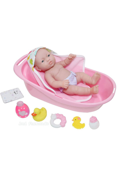 JC TOYS Papusa Set baie Bebelus La newborn 33 cm+acc