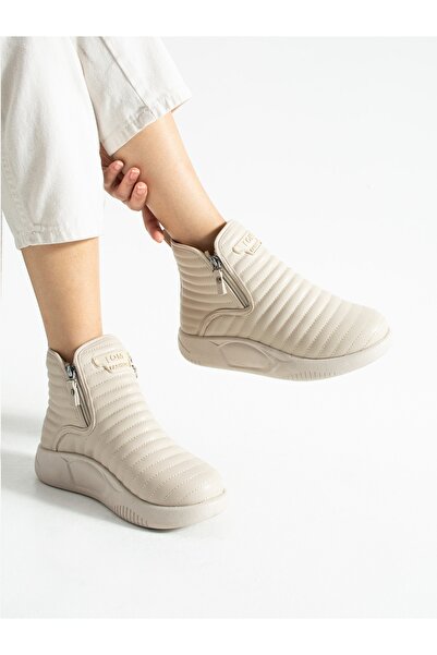 ALEMDAR AYAKKABI MODE Κρεμ Ορθοπεδικές Γυναικείες Μπότες