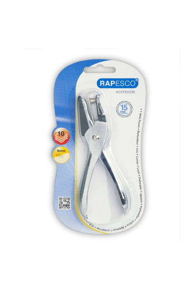 Rapesco perforator metalic cu 1 gaură, 10 coli argintii
