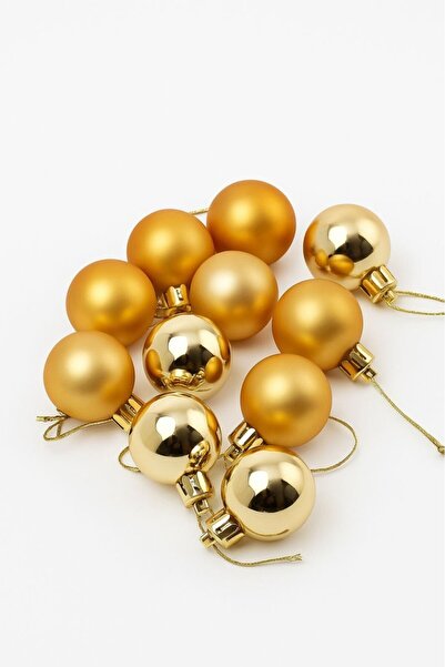 BeySüS Χριστουγεννιάτικο στολίδι για χριστουγεννιάτικο δέντρο Cici Μπάλα 4 εκ. 12 τμχ Χρυσό