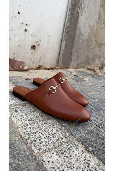 Eataly Shoes Таба Шкіряні тапочки з пряжкою, прямий фасон