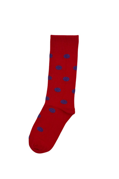 FENRA STUDIO Purple Polka Dots Red Cotton Women's Socks