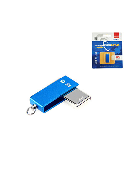 Imro Edge 16GB USB 2.0 flash drive, with rotating cap, compact design, blue