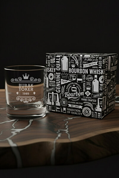 hediyemen Erkek Arkadaşa Hediye Tekli İsimli Viski Bardağı BourbonClassic