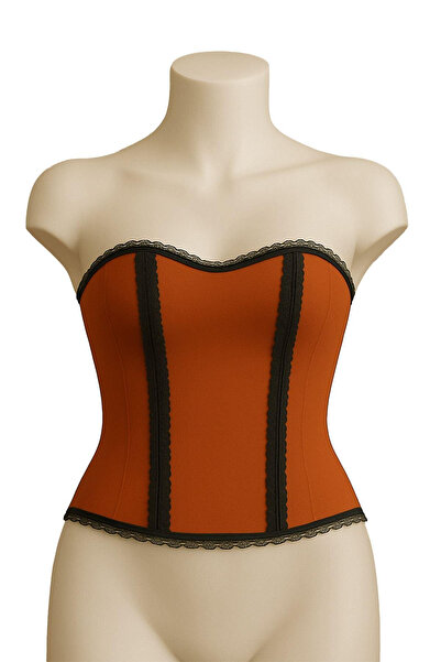 Beruflic Orange Mi Angel 9155 F Ruffled Sweatshirt Bustier