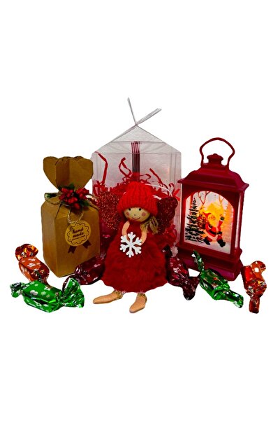 velve Συσκευασία Secret Santa, φωτεινή διακόσμηση φαναριού με τον Άγιο Βασίλη, διακοσμητικός άγγελος, γλυκά χριστουγεννιάτικου δέντρου