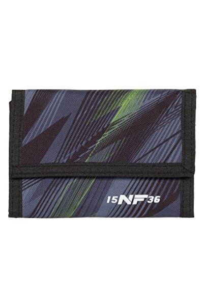 SHOPIENS Portofel Sport Negru-Gri cu Scai, Compartiment pentru Bancnote si Permis de Conducere, 13x9 cm, pent
