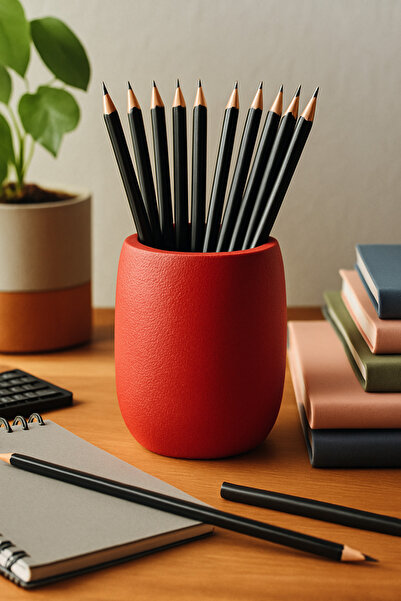 Vescarri حامل أقلام بتصميم دائري - منظم مكتبي عصري بتصميم جلد التنين