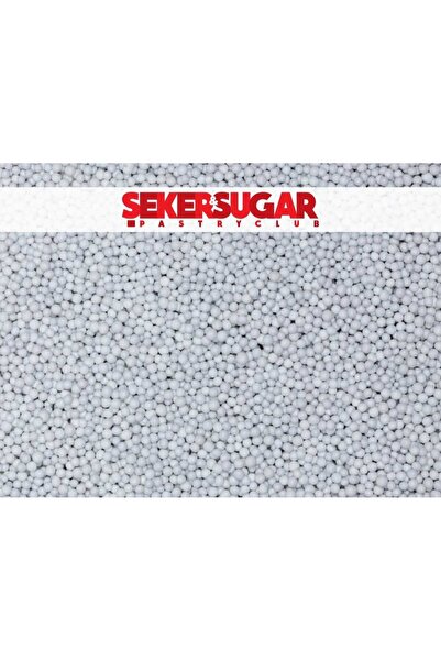 ŞEKER & SUGAR Pasta Süsleme Şekeri Boncuk Şeker 2mm Beyaz 40 gr.