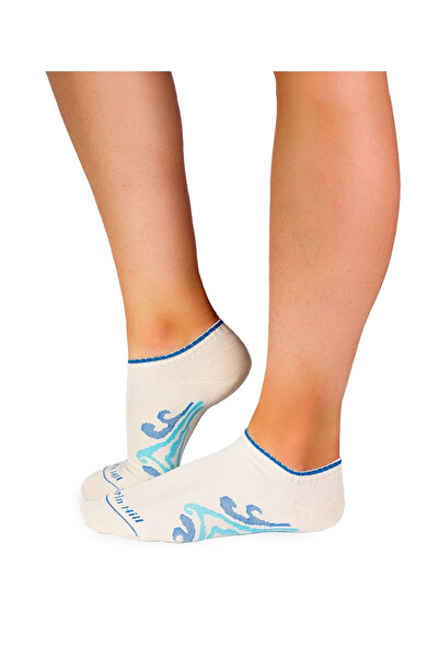 Pirin Hill Waves Ecru cotton short socks