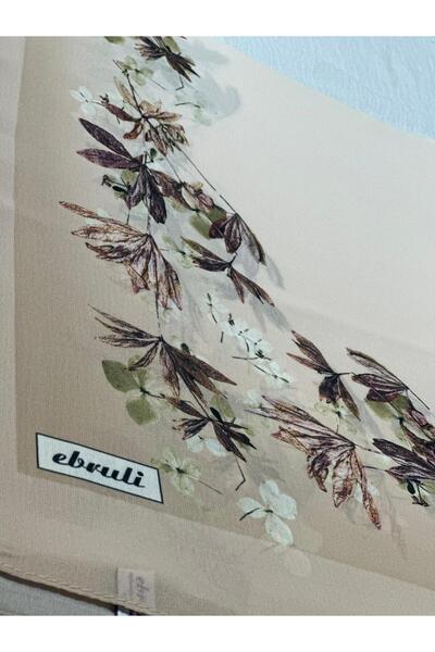 Shawl Passion Flower Pattern Cotton Poly Cream Shawl