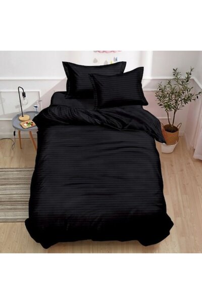 Casa de Vis Set lenjerie de pat, 1 persoana, 140 x 200 cm, cu elastic, DY-04, tip damasc, 4 piese,