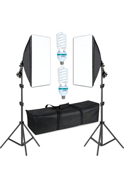 KESNUP Set de 2 lămpi softbox 50 x 70 cm pentru studio, Negre