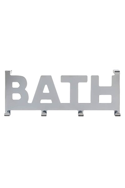 SHOPIENS Cuier metalic pentru ușa băii cu 4 cârlige Shopiens®, argintiu, 32x4,5x11,5 cm