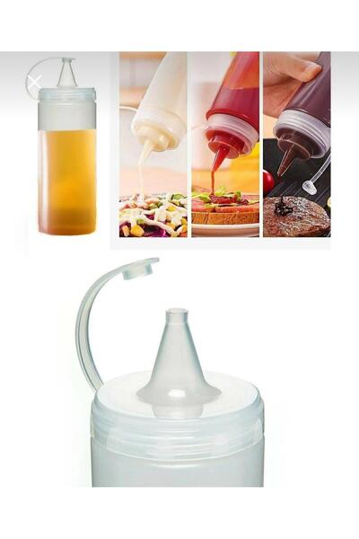 MEYA PİNE 1Pc Plastic Oil Pot Sauce Bottle 700ml Masterchef Sauce Bottle Clear Oil Pot