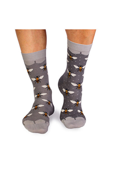 Pirin Hill Sosete bambus FINE BAMBOO Bees - Grey
