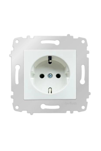 SepetBudur مقبس أرضي محمي للأطفال باللون الأبيض بدون إطار - إطار متوافق للمقبس والمفتاح