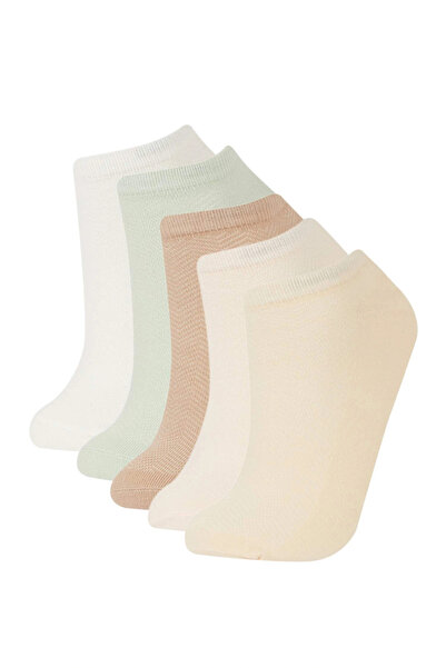 DeFacto E2128 Multi-Colored Women's 5-Piece Cotton Booties Socks