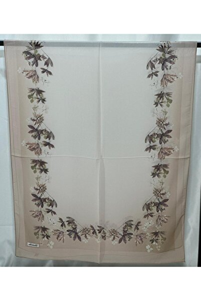 Shawl Passion Flower Pattern Cotton Poly Cream Shawl