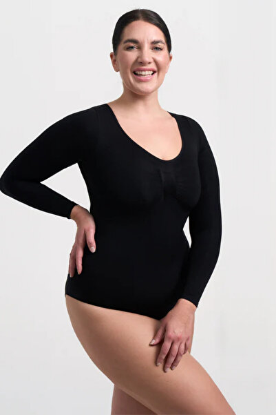 FANLEY Women's Long Sleeve Seamless Corset Bodysuit – Shaping, Waist, Body Shaping Body