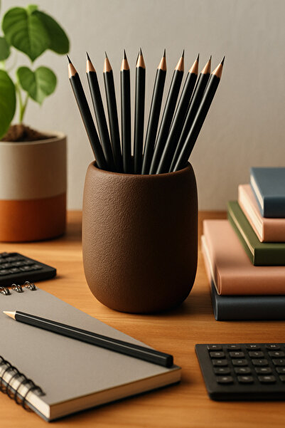 Vescarri حامل أقلام بتصميم دائري - منظم مكتبي عصري بتصميم جلد التنين