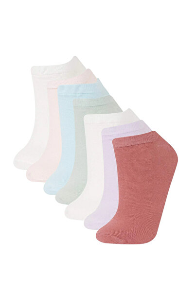 DeFacto E2112 Multi-Colored Women's 7-Piece Cotton Booties Socks