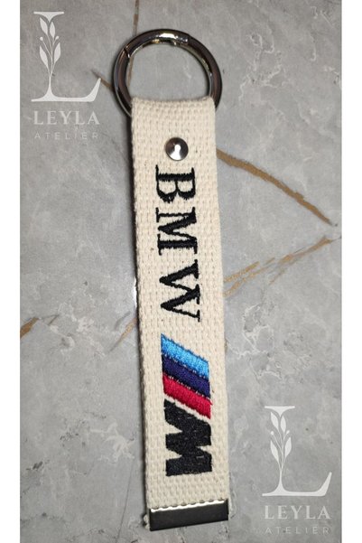 LEYLA ATELIER Metal Detailed Embroidered Car Keychain - Long Lasting, Stylish and Durable - Bmw Msport