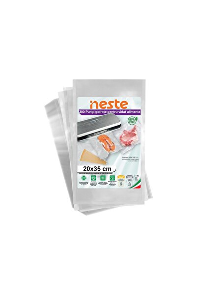 Neste Pachet 300 Pungi Vidat Gofrate pentru alimente, Neste® Professional, 20x35 cm