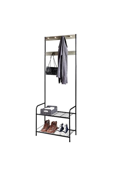 SHOPIENS Modern Shopiens® Coat Rack with 8 Hooks and 2 Shelves, 60x30x170 cm