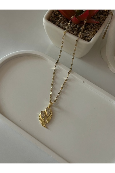 H&T acsessories قلادة من الزركون المطلي بالذهب من الفولاذ المقاوم للصدأ عالي ...