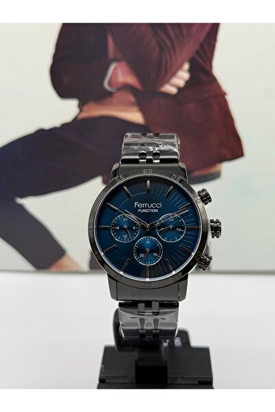 Ferrucci Black Men's Watch Waterproof with 2 Years Warranty 03447m