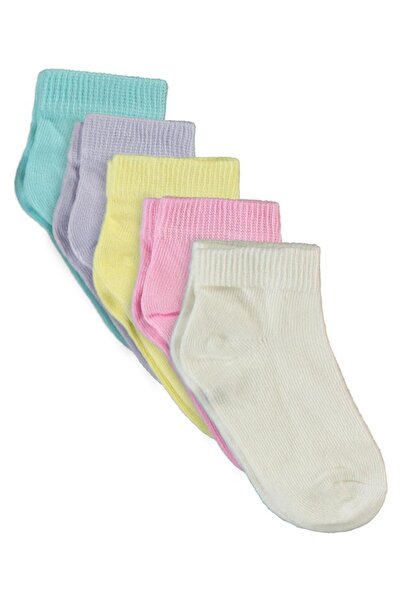 Civil Girls Basic 5-Pack 2-12 Years Old Girls Booties Socks - Standard 10-11 Years Old