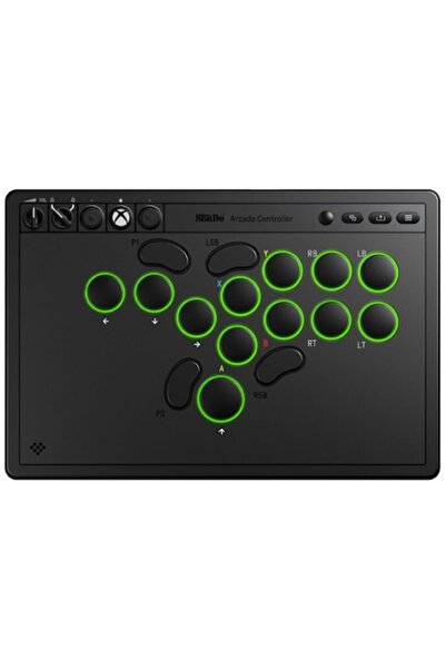 8Bitdo Controler Arcade 8BitDo, Design Clasic, Conexiune Wireless 2.4G și cu Cablu, Negru, Compact