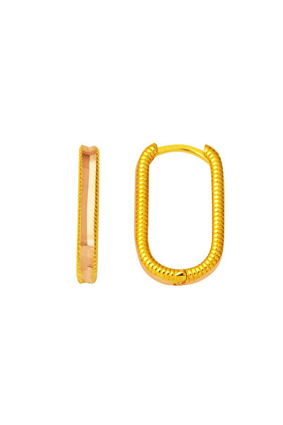 Bilezikci Oval Ajda 14 Ayar Altın Küpe