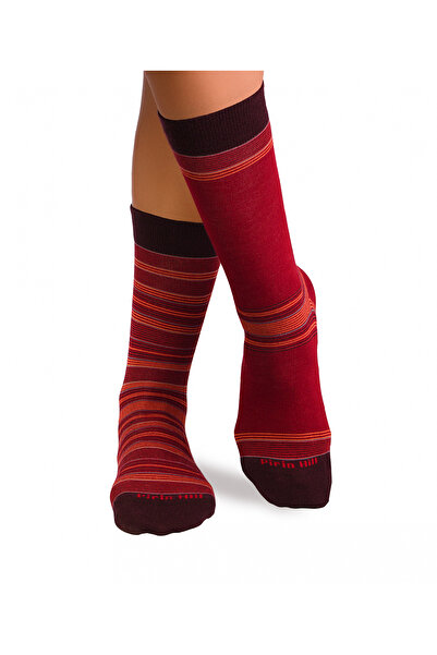 Pirin Hill Раирани бамбукови чорапи в карминно червено