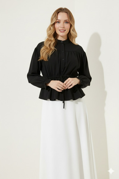 MODA Drawstring Waist Skirt Top Hijab Short Shirt