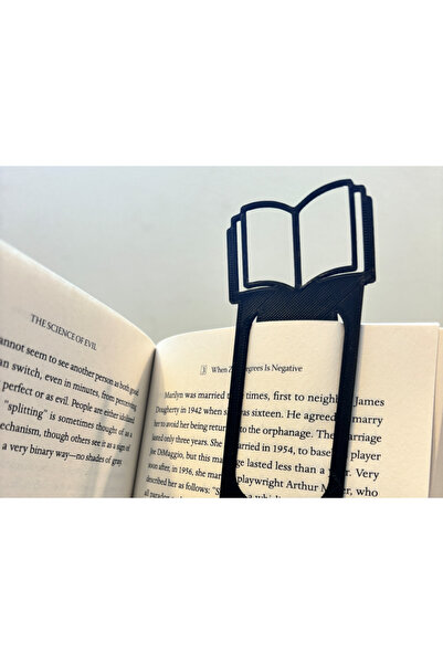 SORA DESIGN علامة كتاب على شكل كتاب مفتوح - علامة قراءة كتب سوداء