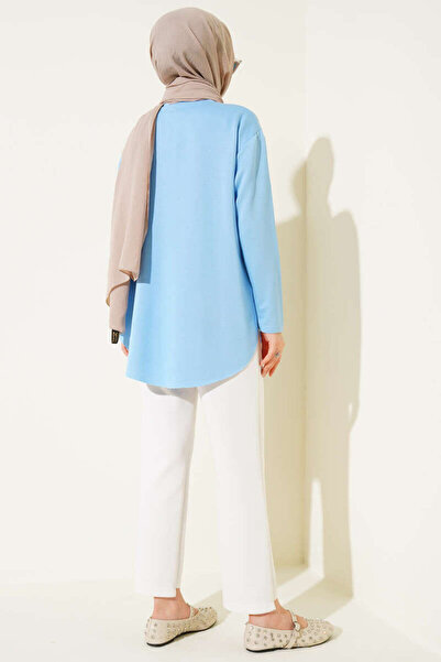 Smy moda Basic Bottom Seamless Solid Color Long Sleeve Tunic