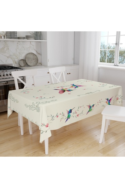 Else Dekor Τραπεζομάντιλο κουζίνας από ύφασμα σουέτ με ψηφιακή εκτύπωση με σχέδια πολύχρωμων πουλιών