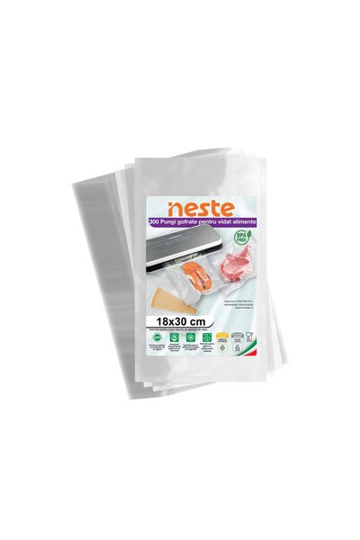 Neste Pachet 300 Pungi Vidat Gofrate pentru alimente, Neste® Professional, 18x30 cm