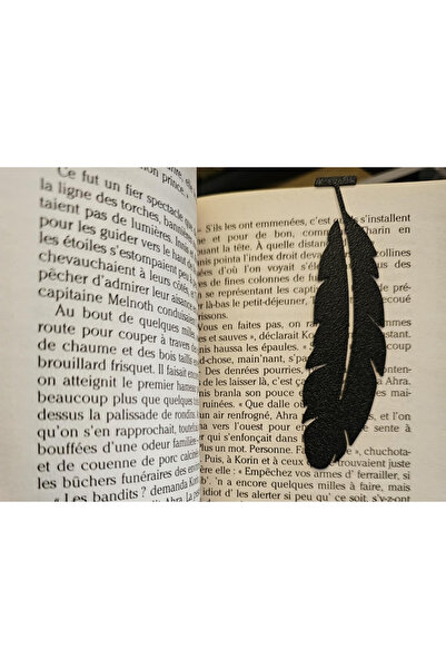 SORA DESIGN علامة كتاب على شكل ريشة - علامة كتاب سوداء للقراءة