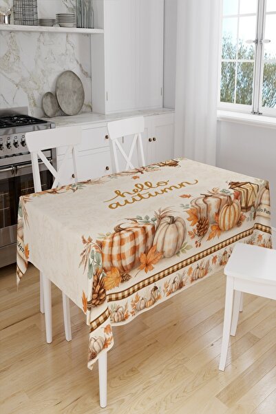Else Dekor Оранжеви тикви Есенен мотив Дигитален печат Суед плат Кухненска покривка