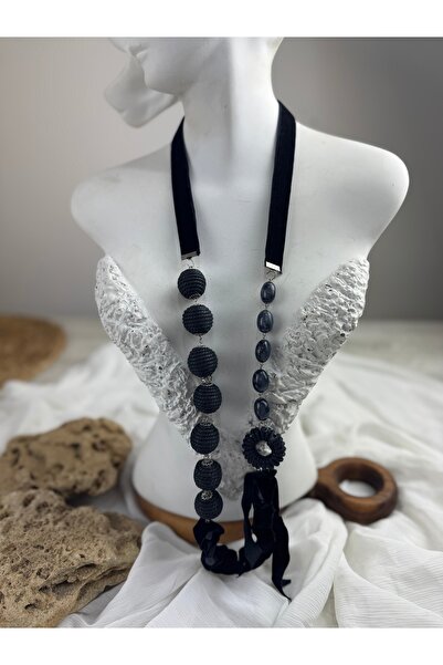 SEDEF TAKI Taşlı uzun tasarım kolye